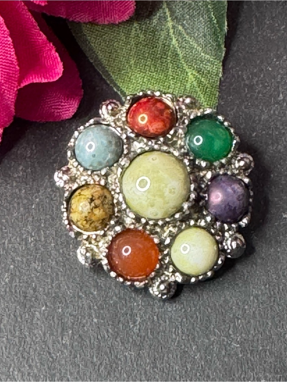 Vintage Decorative Multicolor Celtic Style Floral Brooch Pin - Unbranded